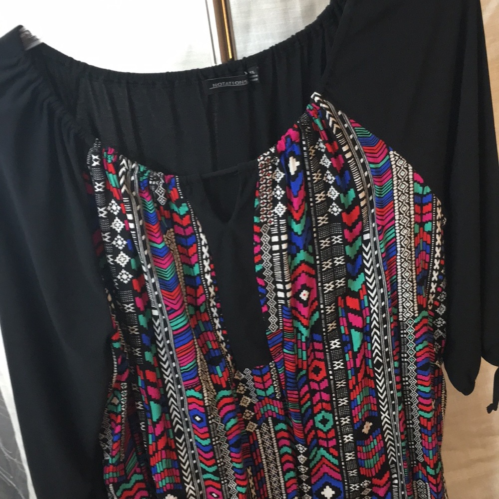 Notations Colorful Aztec Print Blouse - Picture 4 of 5